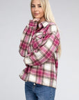 Pink Plaid Front Pocket Shacket