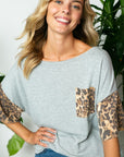 e Luna Terry Solid Animal Boxy Top