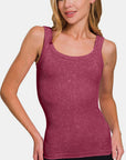 Zenana Ribbed Scoop Neck Tank