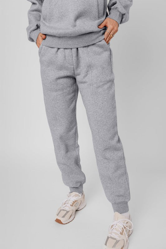 Solid Reverse Seams Hoodie and Joggers Set