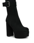 Wanderer Flared Block Heel Mid-Calf Boots