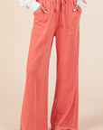 Mittoshop Mineral Wash French Terry Drawstring Wide Leg Pants