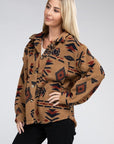 Sherpa Shacket with Aztec Pattern