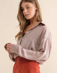 Light Satin Button Down Shirt