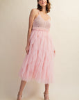 Lovely Tulle Midi Crochet Dress