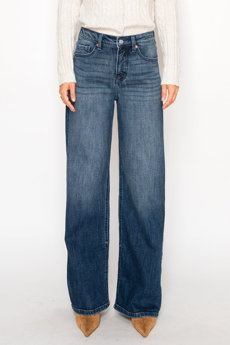 Artemis Vintage High Rise Tummy Control Cuffed Wide Leg Jeans