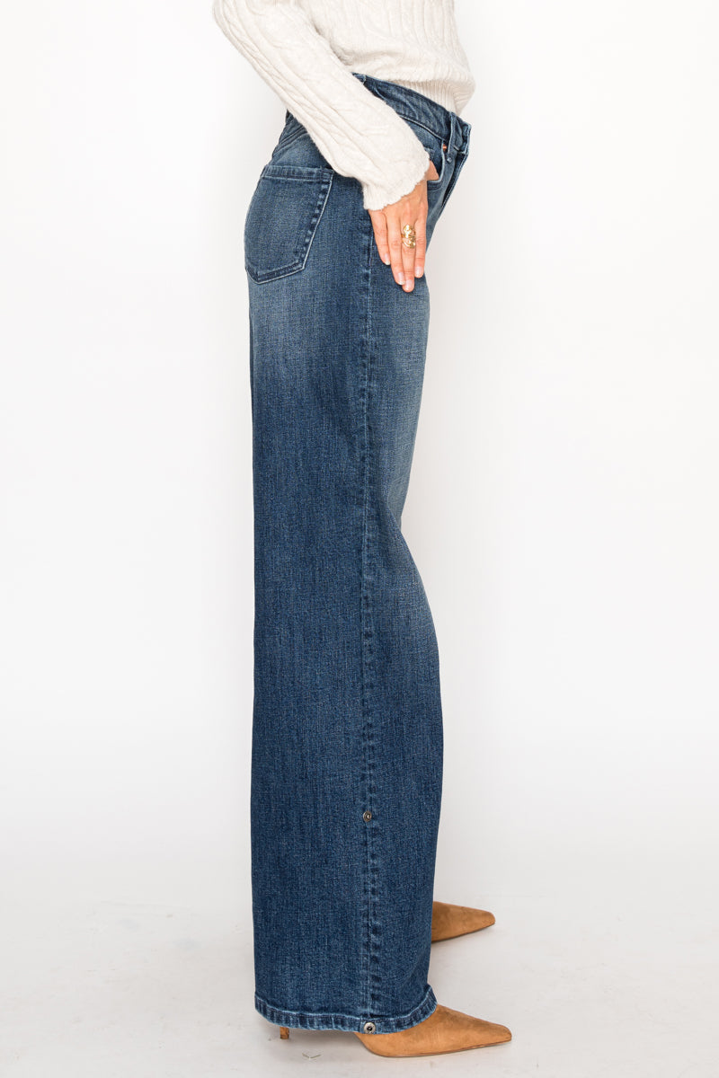 Artemis Vintage High Rise Tummy Control Cuffed Wide Leg Jeans