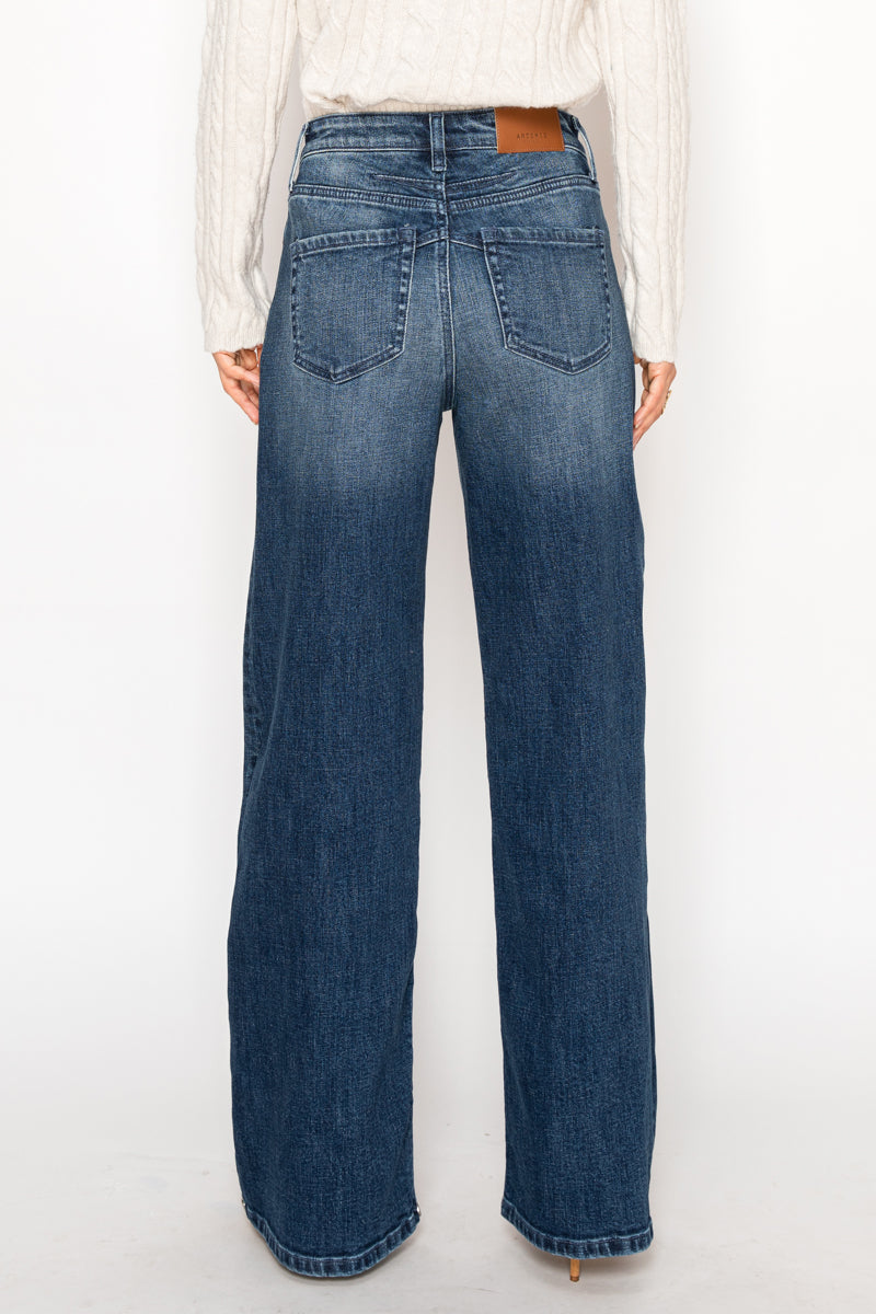Artemis Vintage High Rise Tummy Control Cuffed Wide Leg Jeans