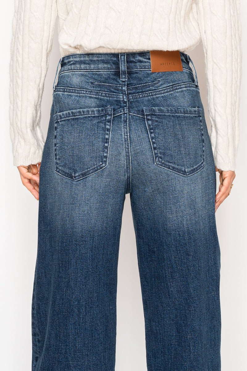 Artemis Vintage High Rise Tummy Control Cuffed Wide Leg Jeans