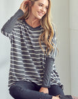 e Luna Stripe Mix Oversized Tunic Top