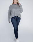 Plus Drop Shoulder Long Sleeve Top