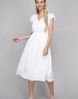 V-Neck Embroidered Eyelet Dress - Online Only