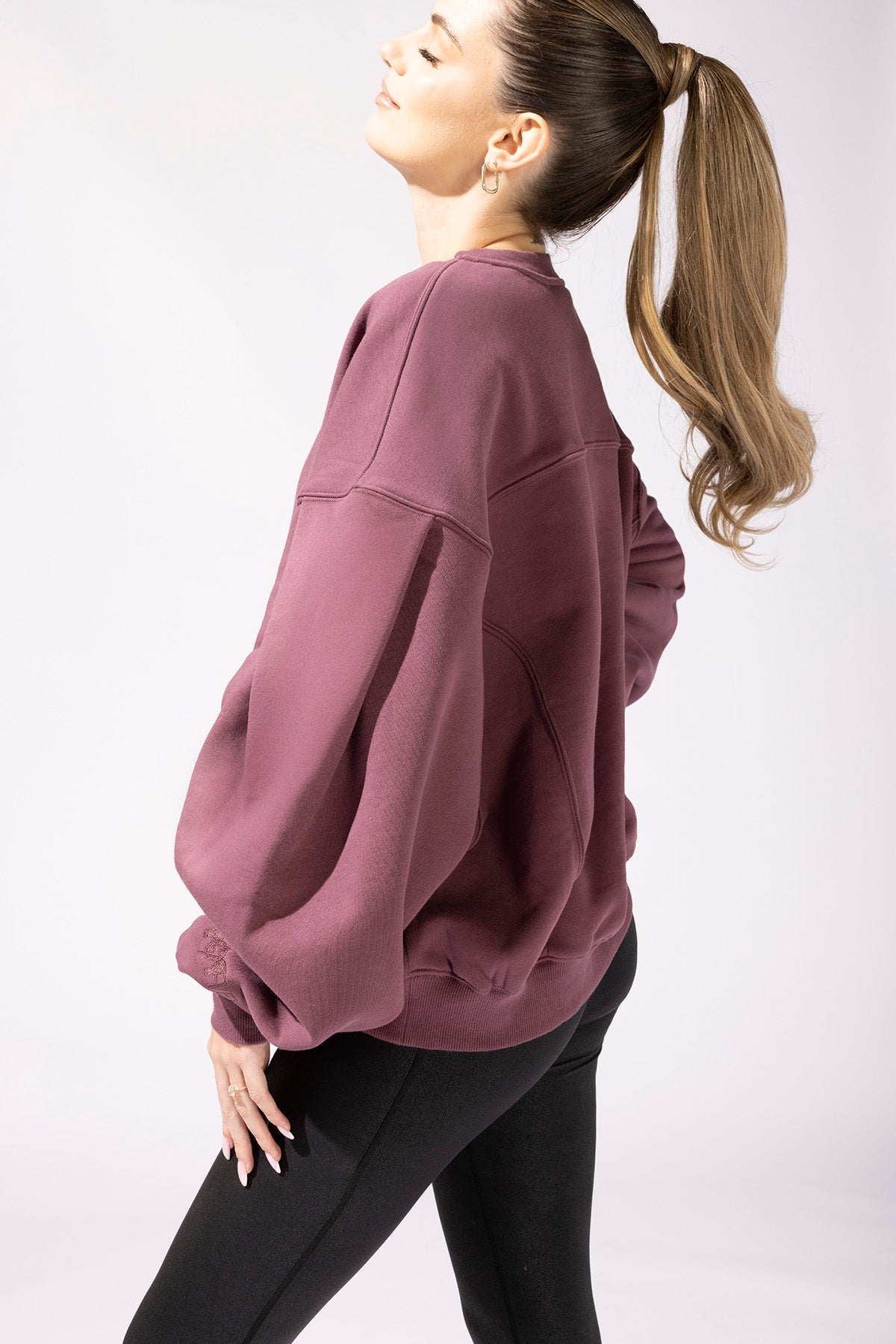 POPFLEX Full Size Brunch Sweater - Merlot