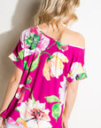 e Luna Floral One Shoulder Boxy Top