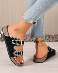 Kehlani Buckle Faux Suede Slippers