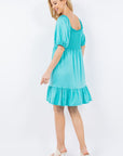 Celeste Full Size Ruffle Hem Short Sleeve Smocked Dress