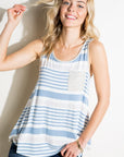 e Luna Striped Solid Mix Tank Top