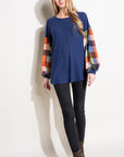 e Luna Multi Plaid Mixed Top