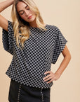 Annie Wear Checkered Round Neck Short Sleeve T-Shirt