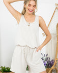 e Luna PLUS Washed Comfy Terry Romper