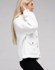 Cozy Sherpa Button-Front Jacket