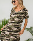 e Luna Camouflage Shift Dress