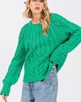 SAGE + FIG Cable-Knit Long Sleeve Sweater