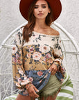 BiBi Floral Jacquard Color Block Top