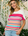 e Luna PLUS Solid Multi Stripe Top