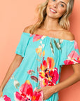 e Luna PLUS Floral Off Shoulder Top