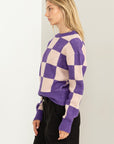 HYFVE Weekend Chills Checkered Long Sleeve Sweater