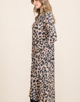 Celeste Full Size Leopard V-Neck Long Sleeve Cardigan