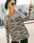 e Luna Camouflage Henley Top