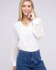 V Neck Lace Trim Top