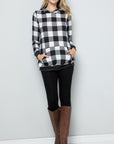 Celeste Full Size Contrast Plaid Long Sleeve Hoodie