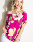 e Luna PLUS Floral One Shoulder Top