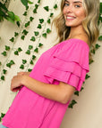 e Luna PLUS Off Shoulder Tiered Ruffle Top