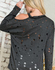 Plus Distressed Terry Top - Online Only