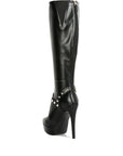 Nephele Silver Stud Stiletto Calf Boots