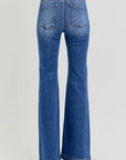 RISEN Full Size Low Rise Flare Jeans with Pockets