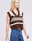 Striped Pattern Sweater Vest