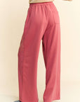 Davi & Dani Rhinestone Drawstring Wide Leg Pants