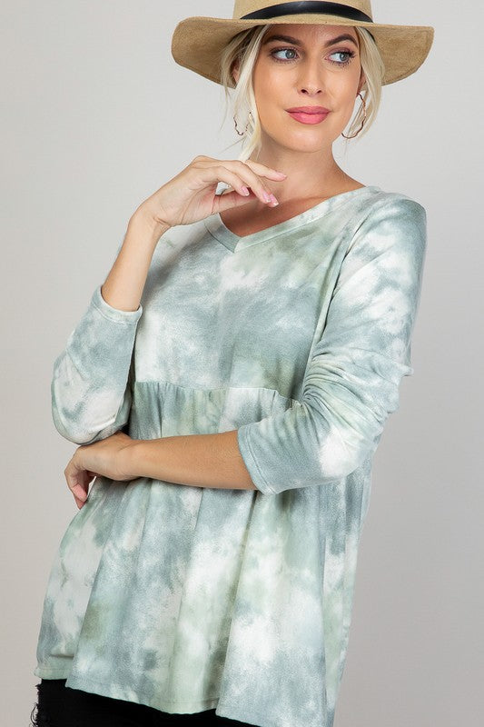 e Luna PLUS Cloud Tie Dye Babydoll Top