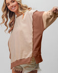 BiBi Washed Color Block Sweatshirt