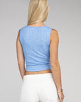 Zenana Ribbed Scoop Neck Cropped Sleeveless Top