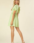 Lilou Tie Back Dress with Puff Sleeves