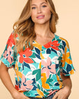 Haptics PLUS Floral Loose Fit Short Sleeve Top