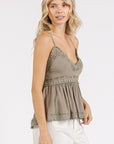 Mittoshop Crisscross Back Lace Detail V-Neck Cami