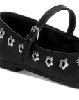 Tanzer Floral Eyelet Strapped Ballerinas