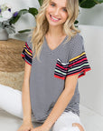 e Luna PLUS Multi Striped Boxy Top